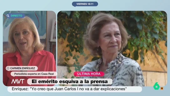 Carmen Enríquez comenta cómo puede reaccionar la reina Sofía a las imágenes de Juan Carlos y Bárbara Rey Carmen Enríquez comenta cómo puede reaccionar la reina Sofía a las imágenes de Juan Carlos y Bárbara Rey