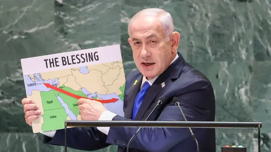 Netanyahu durante su intervención ante la ONU Netanyahu durante su intervención ante la ONU