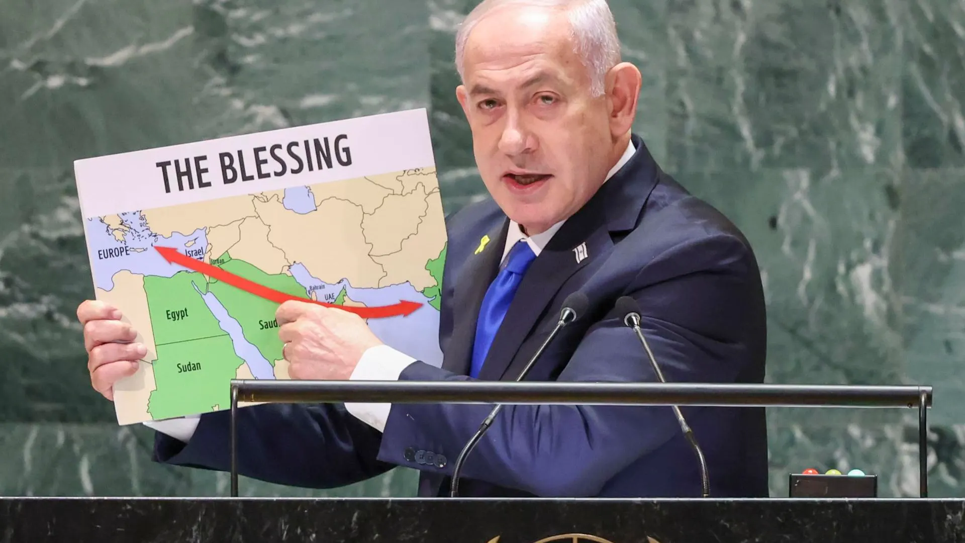 Netanyahu durante su intervención ante la ONU