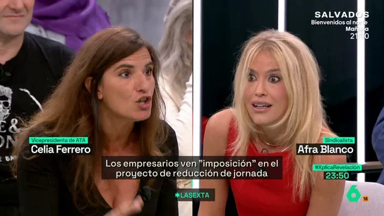 XPLICA El debate entre Afra Blanco y una representante de la CEOE sobre la reducción de la jornada laboral: "¿Qué propuesta tenéis?" XPLICA El debate entre Afra Blanco y una representante de la CEOE sobre la reducción de la jornada laboral: "¿Qué propuesta tenéis?"
