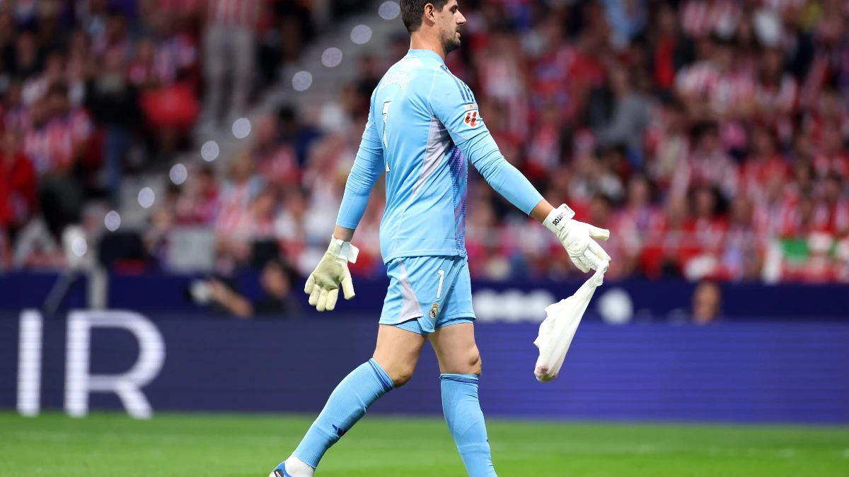 Thibaut Courtois, abandonando el Metropolitano