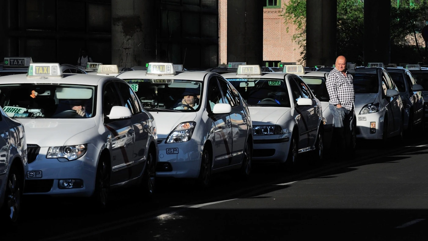 Imagen de archivo de taxistas en Madrid