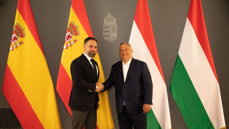 Reunión del presidente de Vox, Santiago Abascal, con el primer ministro de Hungría, Viktor Orban