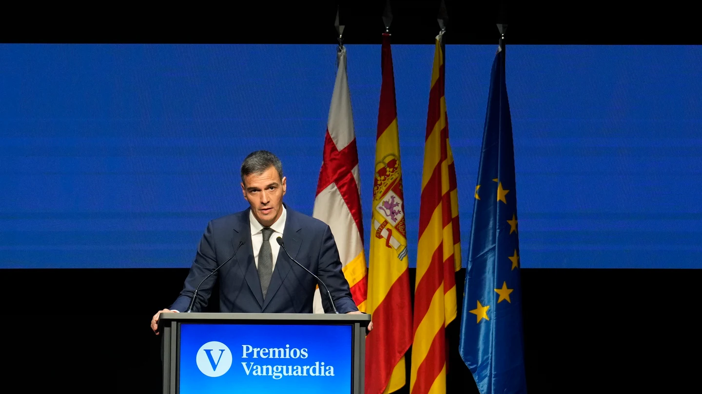El presidente del Gobierno, Pedro Sánchez, durante su intervención en los premios La Vanguardia El presidente del Gobierno, Pedro Sánchez, durante su intervención en los premios La Vanguardia