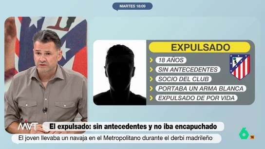 Iñaki López: "Me sorprende que el Atlético de Madrid no haya sido capaz de identificar a nadie más, hay viejos conocidos" Iñaki López y Antonio Maestre analizan las últimas noticias tras el lamentable episodio de violencia en el Atlético de Madrid-Real Madrid del Metropolitano y en este vídeo explican que "el club conoce perfectamente a los responsables de esa grada".