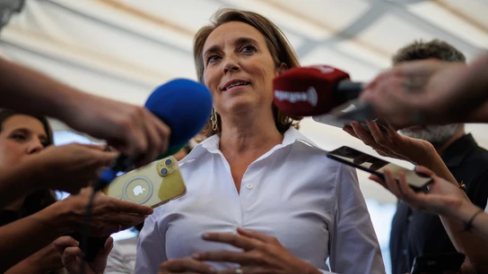 La secretaria general del PP, Cuca Gamarra, ofrece declaraciones a los medios, en la sede nacional del PP, a 4 de septiembre de 2024, en Madrid (España). La secretaria general del PP, Cuca Gamarra, ofrece declaraciones a los medios, en la sede nacional del PP, a 4 de septiembre de 2024, en Madrid (España).