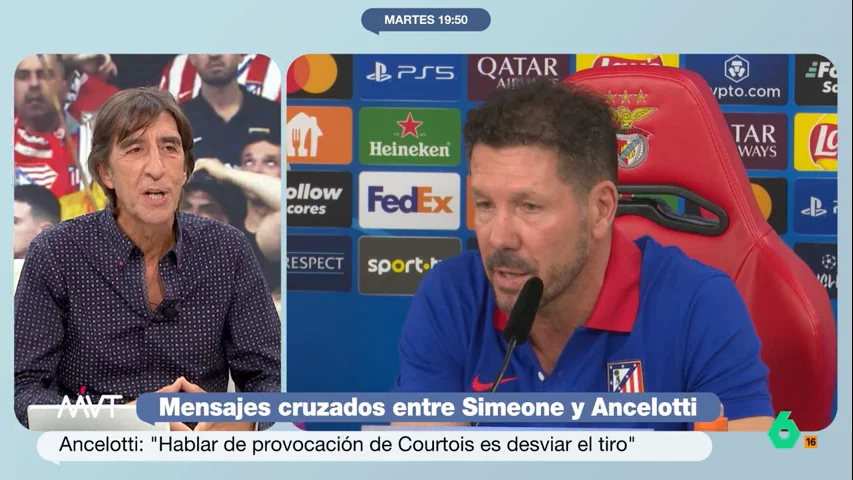 Benjamín Prado, sobre el Cholo: "Me da la impresión de que Simeone, si no fuese entrenador, sería un miembro del Frente Atlético"