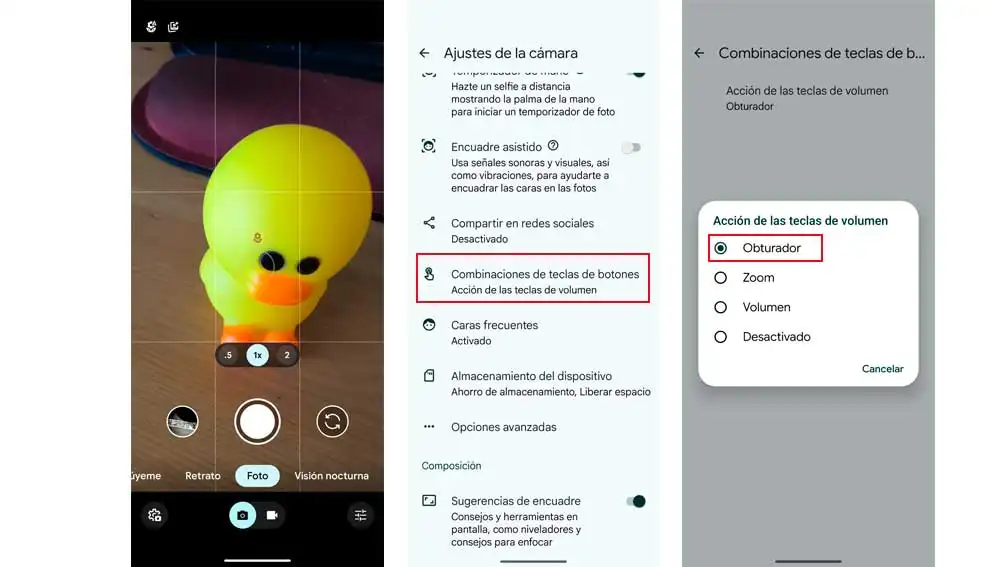 Activando el control de volumen como disparador Activando el control de volumen como disparador