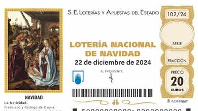 Décimo de la Lotería de Navidad del 22 de diciembre de 2024. Décimo de la Lotería de Navidad del 22 de diciembre de 2024.