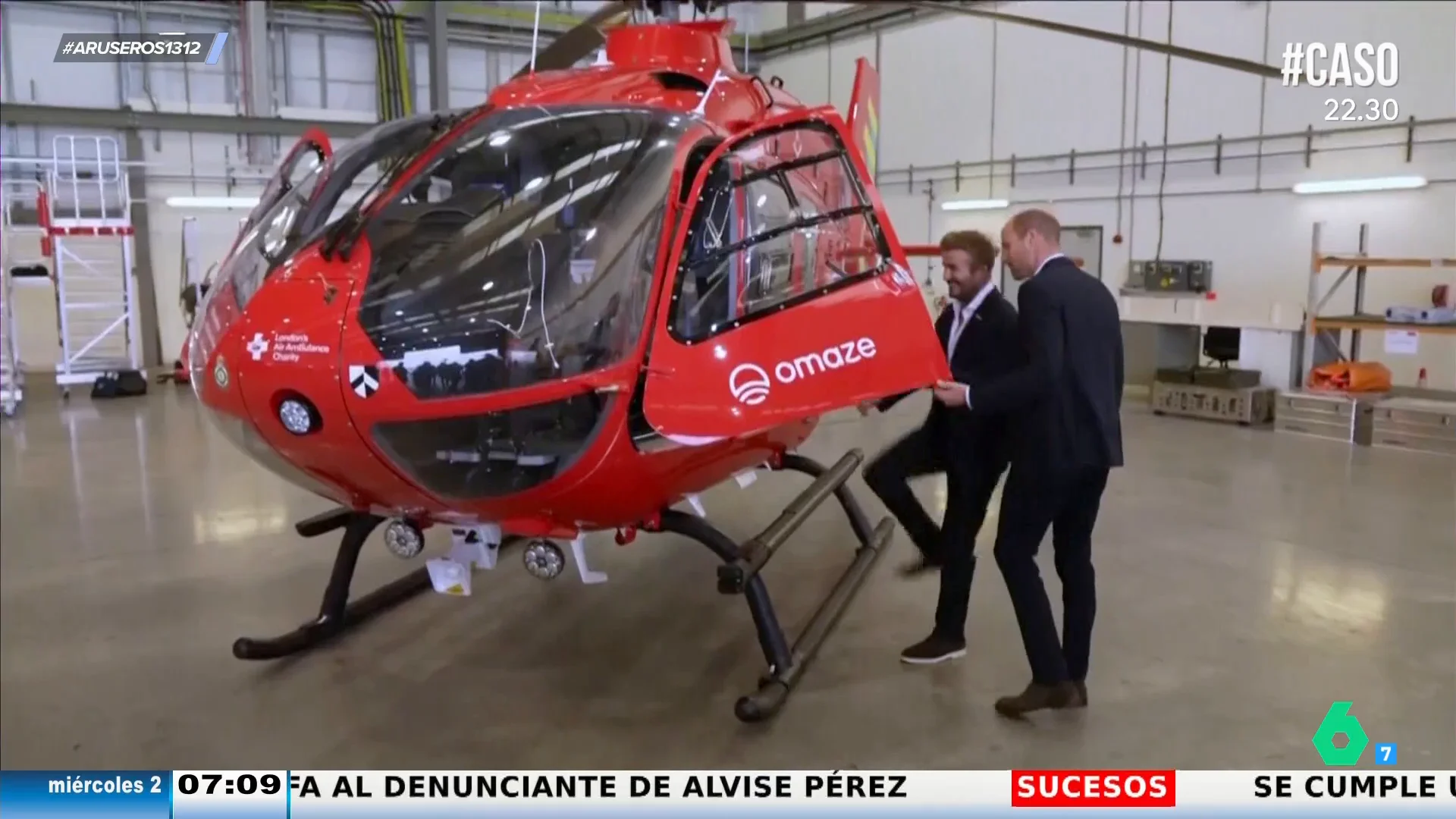 El príncipe Guillermo y David Beckham, juntos para renovar la flota de helicópteros medicalizados