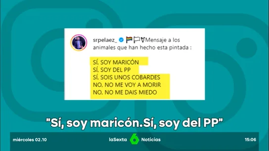 El alcalde de El Carpio (Córdoba) responde a las pintadas homófobas contra él: "Sí, soy maricón, soy del PP y no me dais miedo" El alcalde de El Carpio (Córdoba) responde a las pintadas homófobas contra él: "Sí, soy maricón, soy del PP y no me dais miedo"