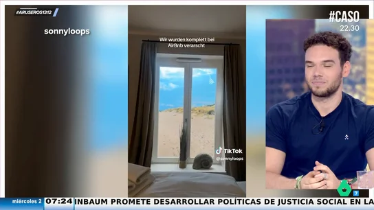 Un hombre alquila un piso con vistas al mar y descubre que lo que se ve es una lona con una imagen del mar Un hombre alquila un piso con vistas al mar y descubre que lo que se ve es una lona con una imagen del mar