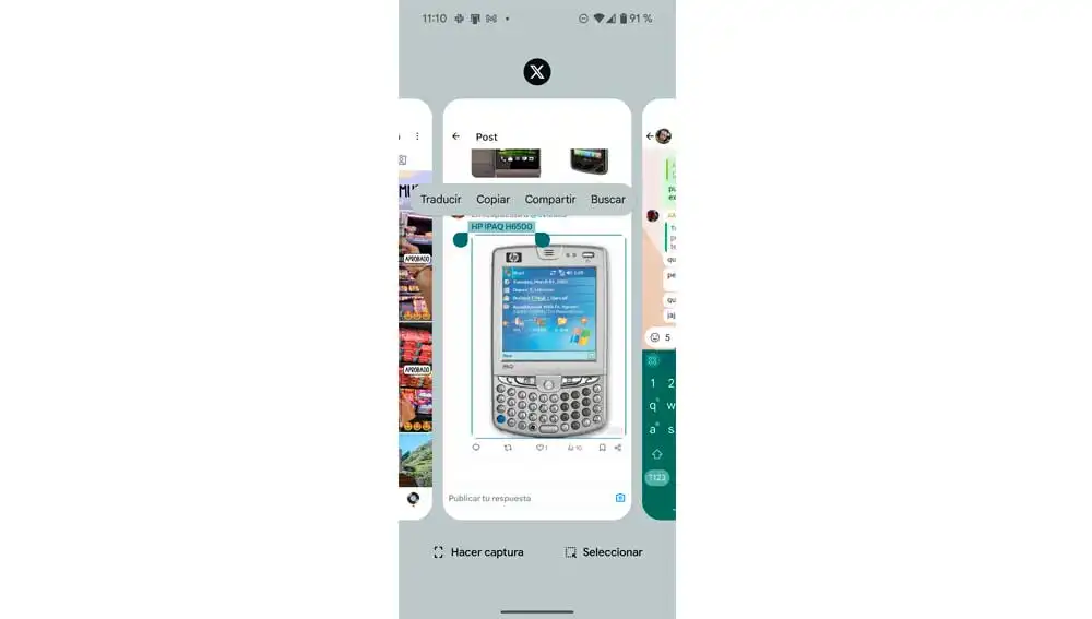 Copiando texto de la pantalla Copiando texto de la pantalla