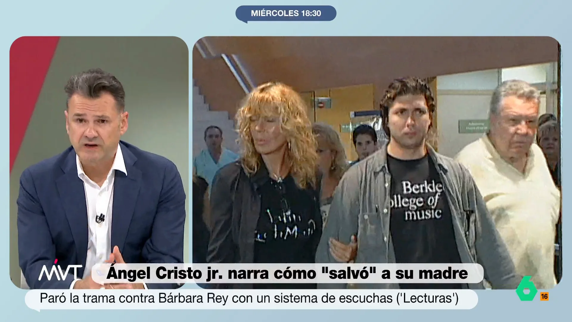 Más Vale Tarde analiza la nueva entrevista del hijo de Bárbara Rey, Ángel Cristo jr., en la que asegura que puso micros para escuchar conversaciones entre su vecino y el hombre de confianza del rey emérito. La reacción de Iñaki López, en este vídeo.