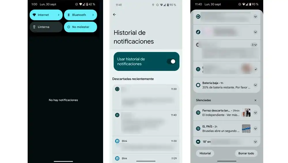 Accediendo al historial de notificaciones Accediendo al historial de notificaciones