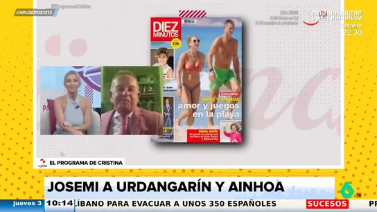 Josemi se muestra muy crítico con la actitud de Iñaki Urdangarin y Ainhoa Armentia en la playa: "Ya no tienen 15 años, no se puede estar jugando en la playa de esa manera. ¿Por qué esta señora le pone la mano en el culo a su novio? Me parece innecesario". Josemi se muestra muy crítico con la actitud de Iñaki Urdangarin y Ainhoa Armentia en la playa: "Ya no tienen 15 años, no se puede estar jugando en la playa de esa manera. ¿Por qué esta señora le pone la mano en el culo a su novio? Me parece innecesario".