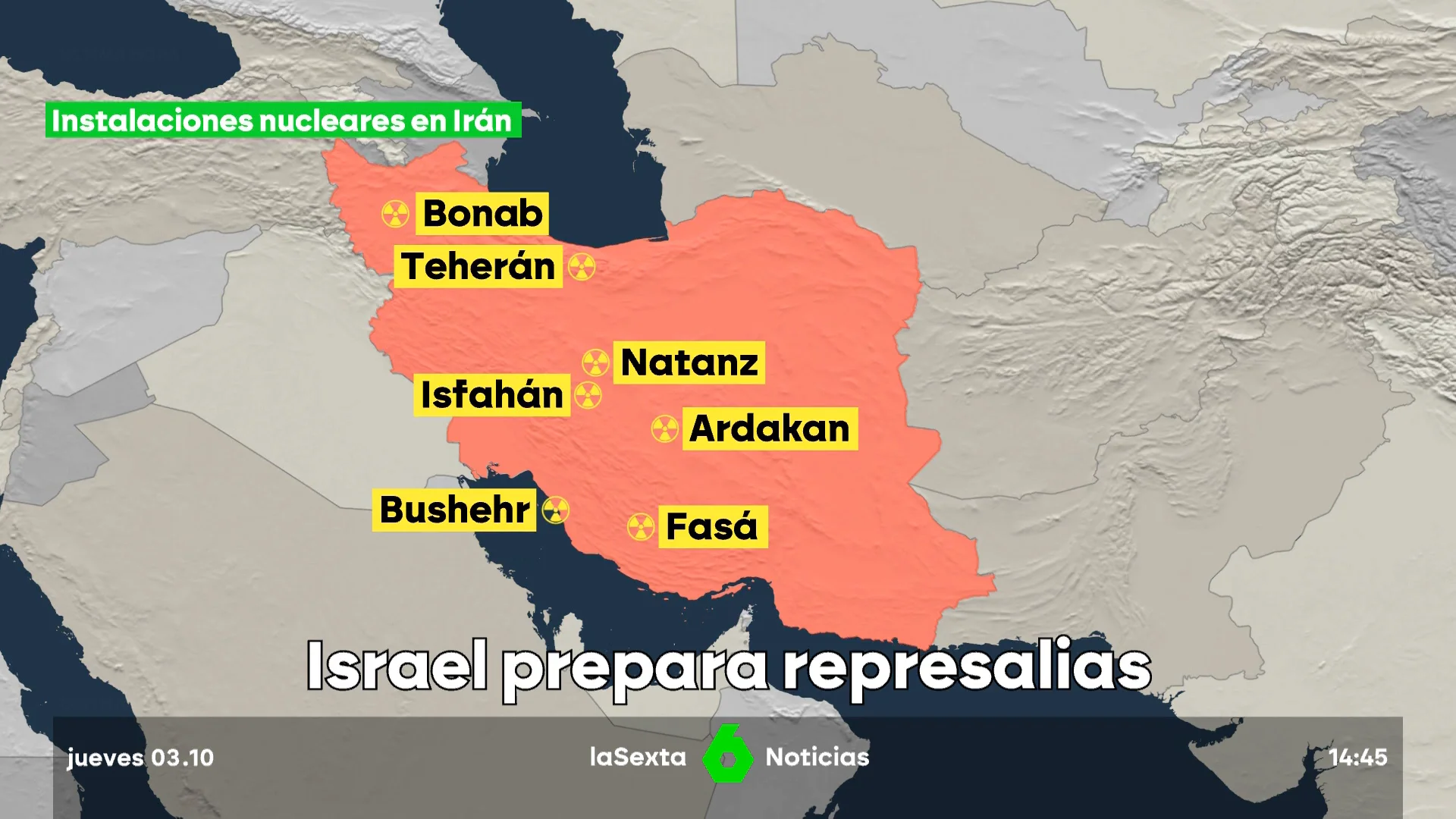 Las plantas nucleares de Irán en la mira de Israel tras el brutal bombardeo usando cientos de misiles balísticos