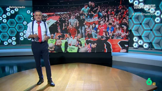 Wyoming reflexiona sobre la sanción al Atleti tras los incidentes del derbi "Tal vez, además de sancionar a los salvajes que se ocultan en la grada, es momento de pedir mayor responsabilidad a los dirigentes", afirma Wyoming en este vídeo donde valora la sanción al Atlético de Madrid tras el lanzamiento de objetos en el derbi.