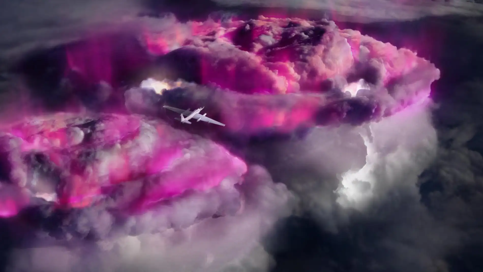 Radiación púrpura de la nube de tormenta Radiación púrpura de la nube de tormenta