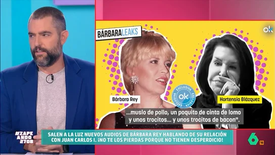 Dani Mateo valora el menú que iba a preparar Bárbara Rey a Juan Carlos I: "Eso es arroz con cosas" La vedette le cuenta a una amiga, en uno de los últimos audios filtrados, que iba a cocinar un arroz "sencillito" con pollo, lomo, beicon o calabacín. Además, su menú también incluía jamón o ensalada.