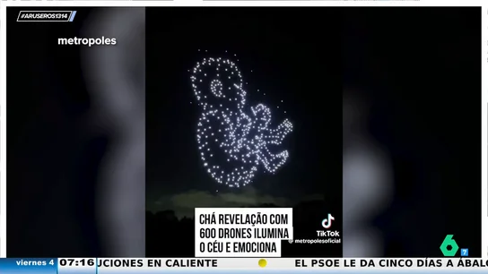 El impresionante 'gender reveal' de una pareja en Brasil: contratan 600 drones para hacer un espectáculo visual El impresionante 'gender reveal' de una pareja en Brasil: contratan 600 drones para hacer un espectáculo visual