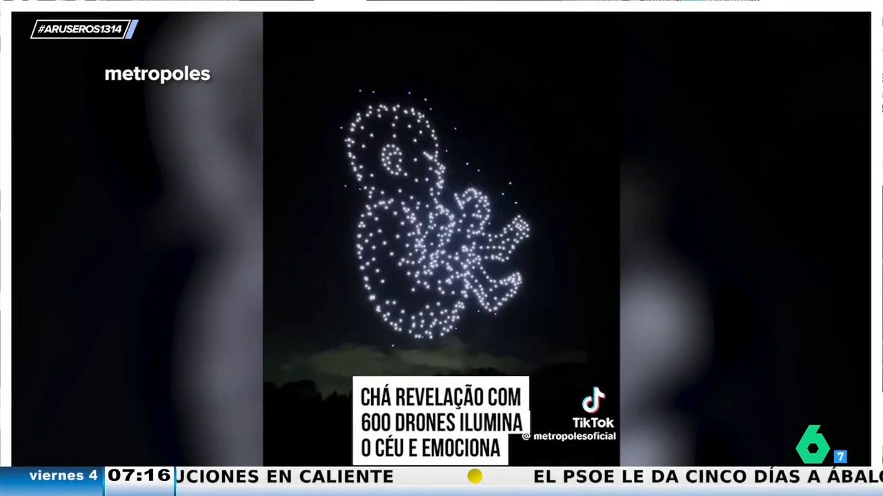 El impresionante 'gender reveal' de una pareja en Brasil: contratan 600 drones para hacer un espectáculo visual