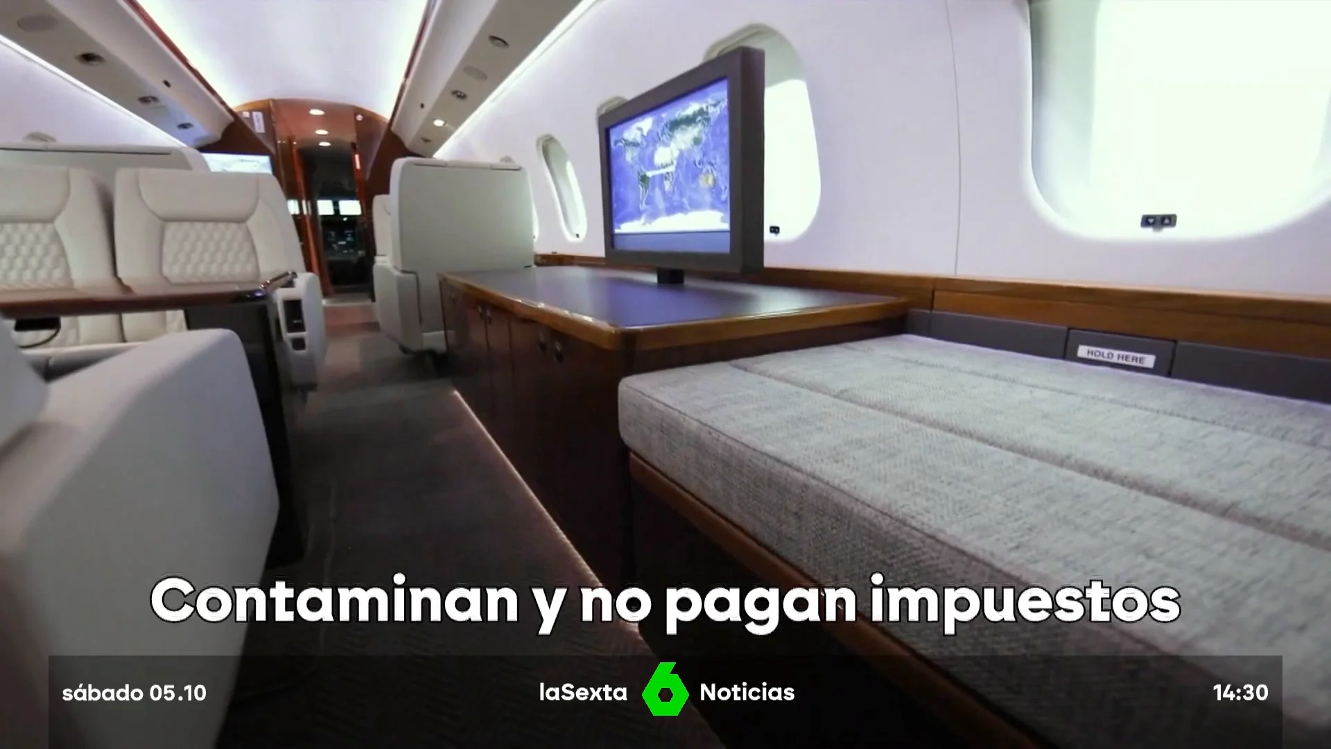 Interior de un jet privado