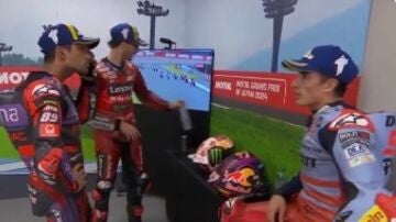 Marc Márquez, 'Pecco' Bagnaia y Jorge Martín 