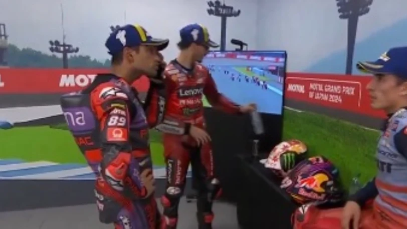 Marc Márquez, 'Pecco' Bagnaia y Jorge Martín 