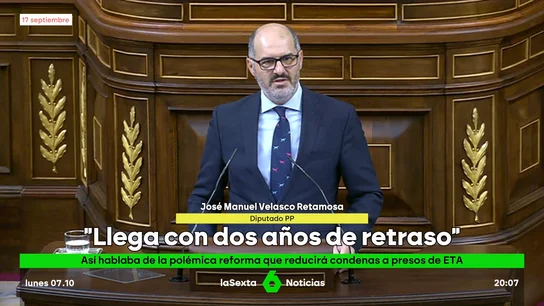 El PP apoyó la reforma que rebaja condenas a los presos de ETA: llegó a decir que llegaba "dos años tarde" El PP apoyó la reforma que rebaja condenas a los presos de ETA: llegó a decir que llegaba "dos años tarde"