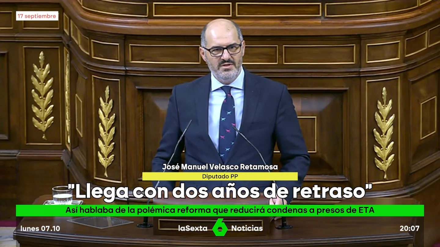 El PP apoyó la reforma que rebaja condenas a los presos de ETA: llegó a decir que llegaba "dos años tarde" El PP apoyó la reforma que rebaja condenas a los presos de ETA: llegó a decir que llegaba "dos años tarde"