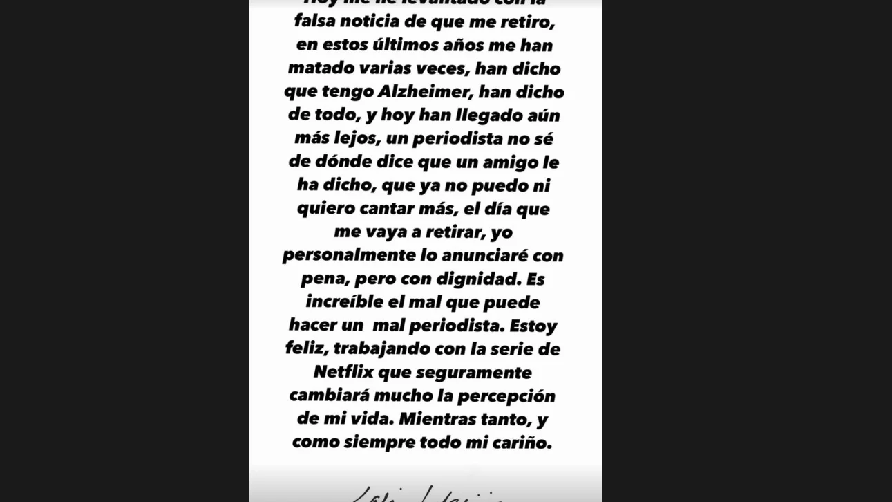 Julio Iglesias desmiente su retirada de la música a través de un comunicado en su Instagram
