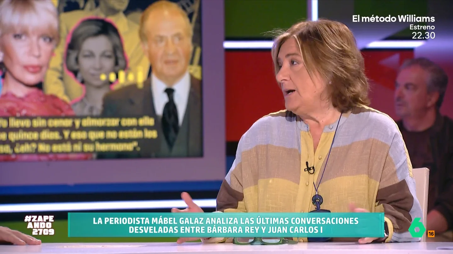 Mábel Galaz, sobre los audios entre Juan Carlos y Bárbara Rey: "Entiendo que para la reina Sofía no ha sido una sorpresa" La periodista indica que, a través de estos audios, "se ha confirmado, publico y notorio era desde hace un tiempo". No te pierdas su valoración en el vídeo principal.