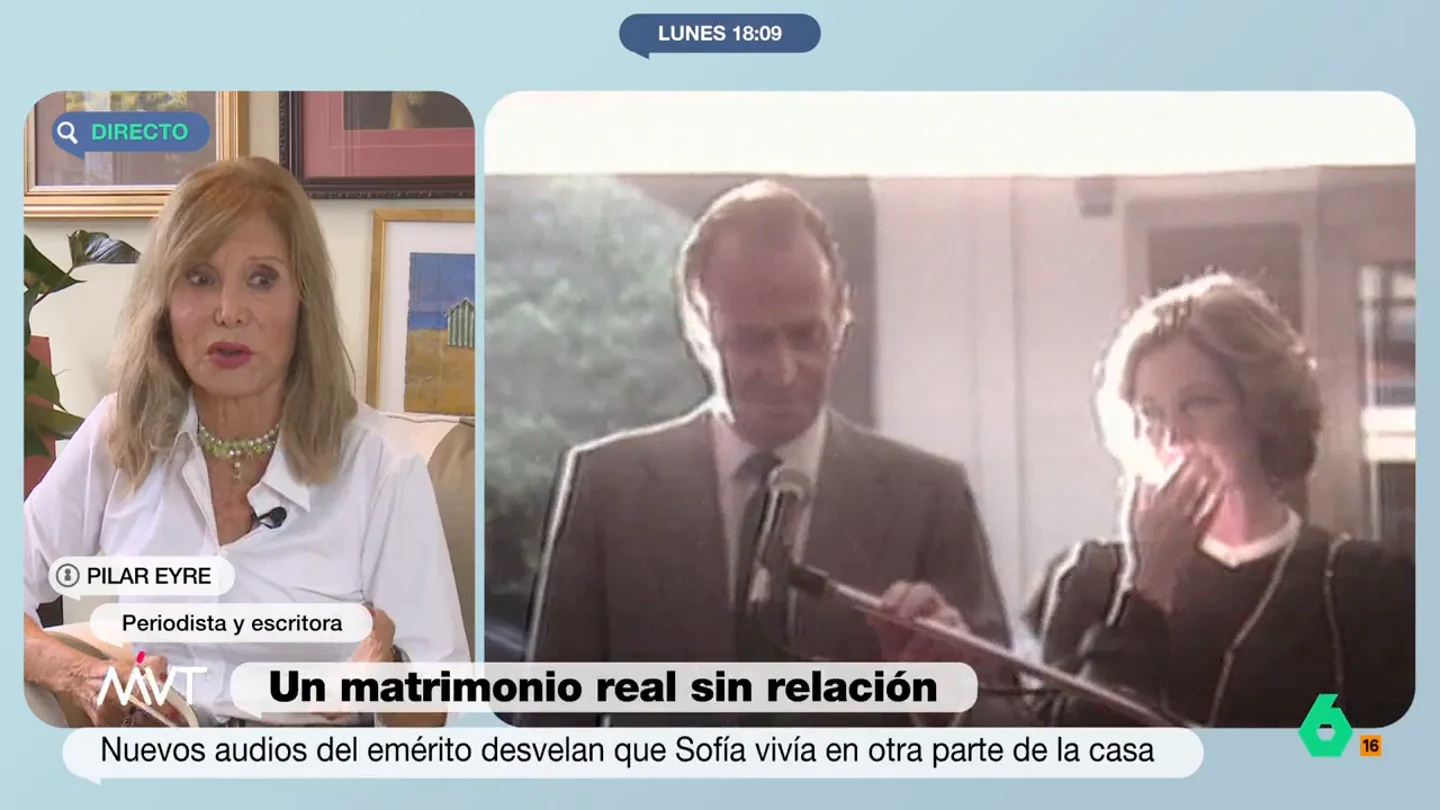 Pilar Eyre desvela el significado del broche de la reina Sofía en su reaparición tras salir desvelarse los audios de Juan Carlos I y Bárbara Rey Pilar Eyre desvela el significado del broche de la reina Sofía en su reaparición tras salir desvelarse los audios de Juan Carlos I y Bárbara Rey