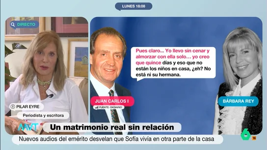 Pilar Eyre, indignada por los audios de Juan Carlos I y Bárbara Rey: "Nos ha engañado a todos los españoles" Pilar Eyre, indignada por los audios de Juan Carlos I y Bárbara Rey: "Nos ha engañado a todos los españoles"