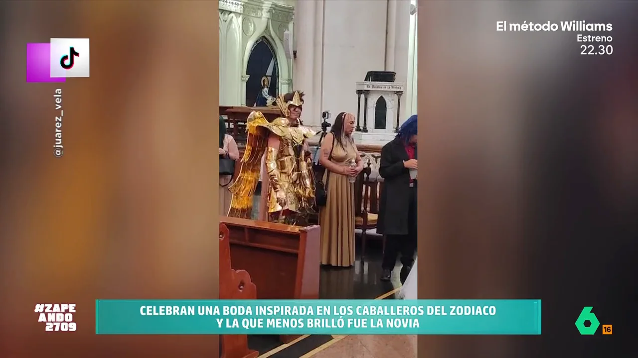 Una pareja celebra su boda inspirada en 'Los Caballeros del Zodiaco': "Lo que la fuerza de Pegaso ha unido que no lo separe nadie"