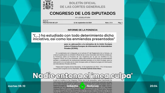El doble rasero del PP: habla de "engaño" del Gobierno pese a firmar "haber estudiado" la reforma que beneficia a etarras El doble rasero del PP: habla de "engaño" del Gobierno pese a firmar "haber estudiado" la reforma que beneficia a etarras