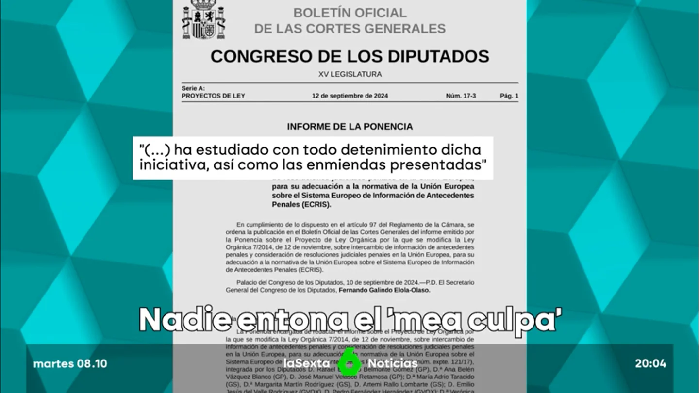 El doble rasero del PP: habla de "engaño" del Gobierno pese a firmar "haber estudiado" la reforma que beneficia a etarras El doble rasero del PP: habla de "engaño" del Gobierno pese a firmar "haber estudiado" la reforma que beneficia a etarras
