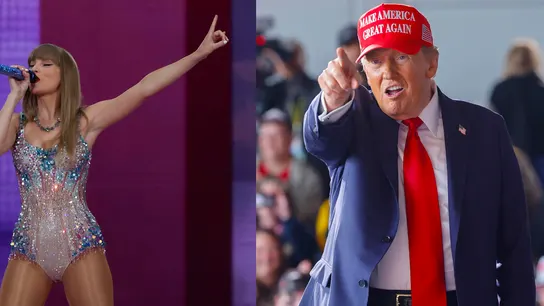 La cantante estadounidense Taylor Swift (i) y el expresidente de los Estados Unidos Donald Trump. La cantante estadounidense Taylor Swift (i) y el expresidente de los Estados Unidos Donald Trump.