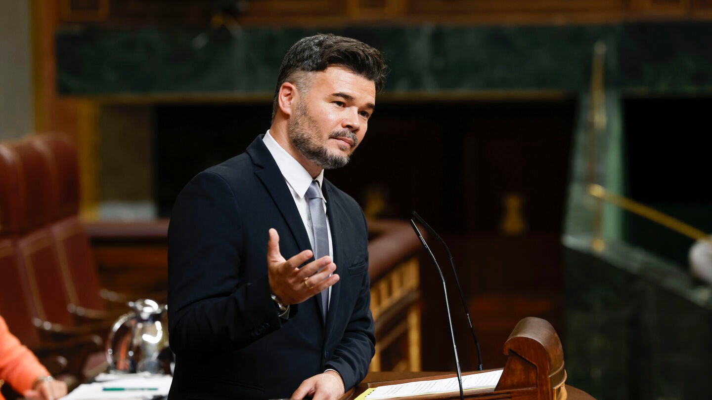 El portavoz parlamentario de ERC, Gabriel Rufián, interviene este miércoles en el Congreso