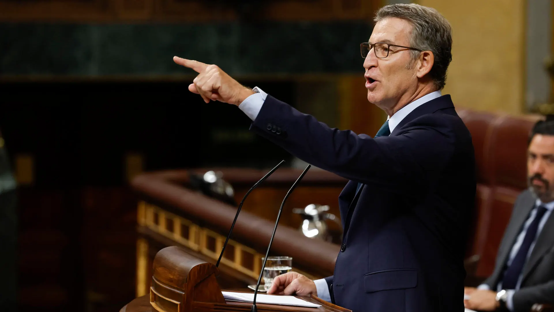 El presidente del PP, Alberto Núñez Feijóo, en el Congreso