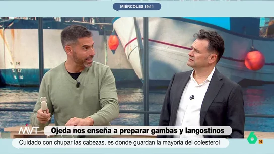 Pablo Ojeda desvela las verdades y mentiras sobre el colesterol y el ácido úrico en el marisco Chupar las cabezas de las gambas, ¿placer o peligro? Pablo Ojeda responde y explica qué hay de cierto en el ácido úrico que contiene el marisco y si realmente sube el colesterol. Su explicación y advertencias, en este vídeo de Más Vale Tarde.