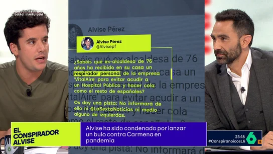 CONSPIRA Emilio Doménech enumera todas las 'víctimas' de los bulos de Alvise Pérez: de Manuela Carmena a Cristiano Ronaldo CONSPIRA Emilio Doménech enumera todas las 'víctimas' de los bulos de Alvise Pérez: de Manuela Carmena a Cristiano Ronaldo