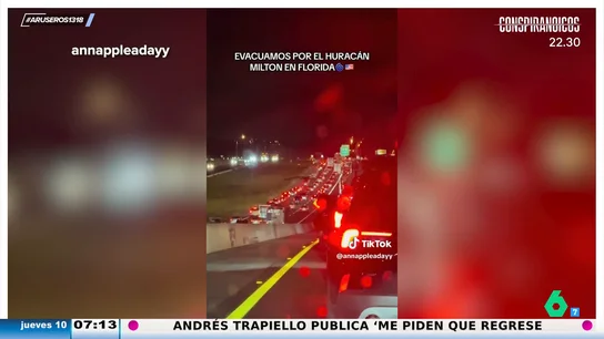 Una familia española muestra cómo es su evacuación por el huracán Milton: "En 36 horas está aquí" Una familia española muestra cómo es su evacuación por el huracán Milton: "En 36 horas está aquí"
