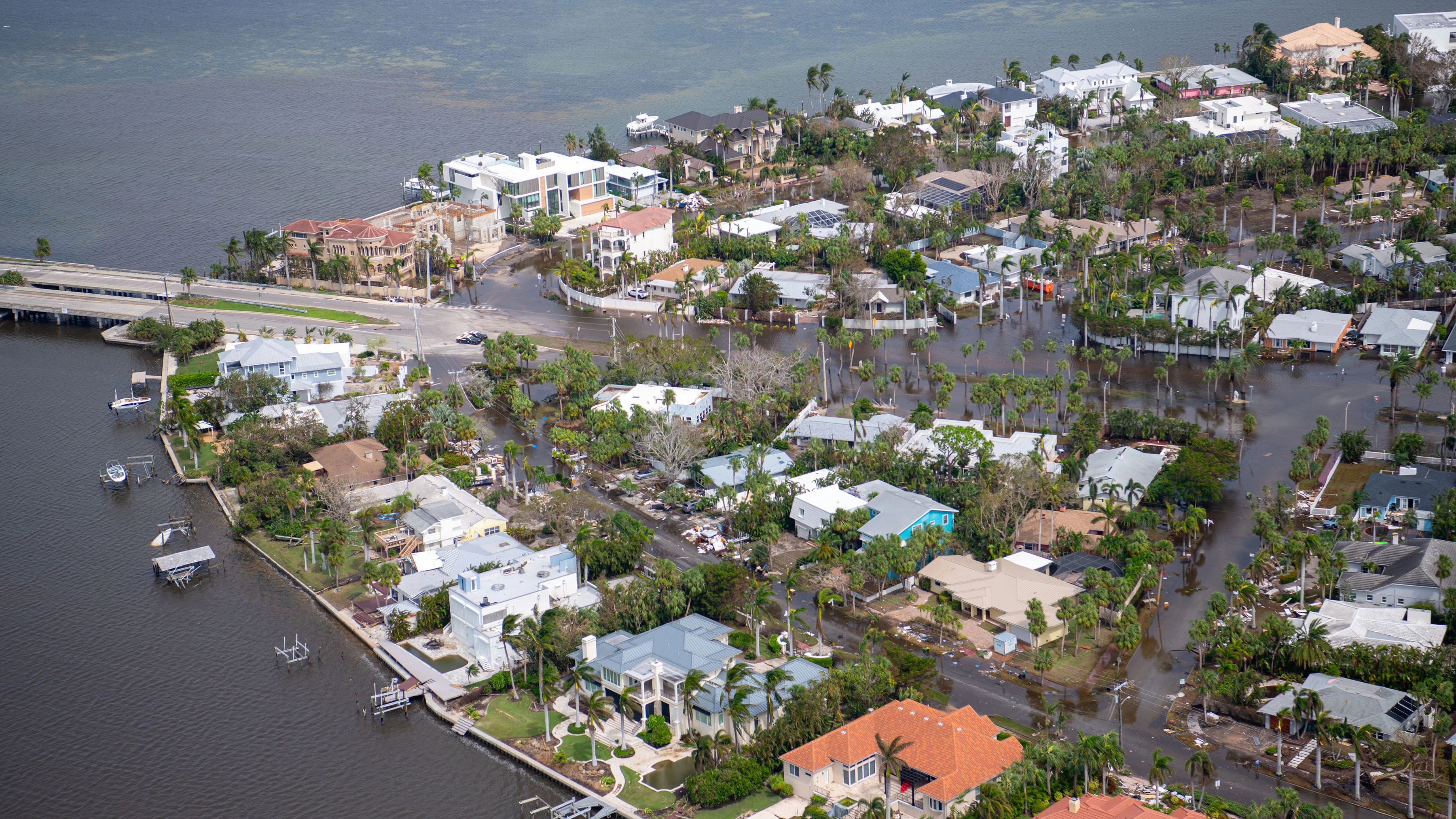 Imagen de archivo de la costa de Florida, en EEUU, durante el huracán 'Milton'