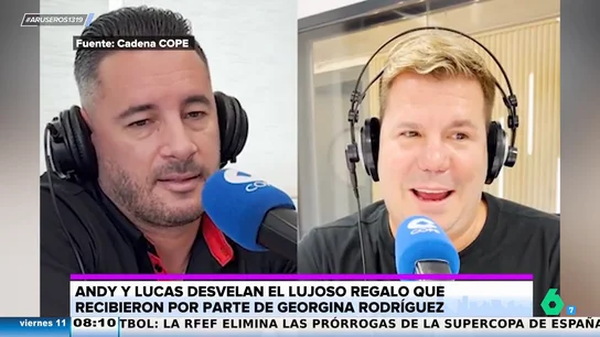 Andy y Lucas, tras regalarle Georgina Rodríguez neceseres de Prada: "Cojo el cepillo de dientes con un cuidado..." Andy y Lucas, tras regalarle Georgina Rodríguez neceseres de Prada: "Cojo el cepillo de dientes con un cuidado..."