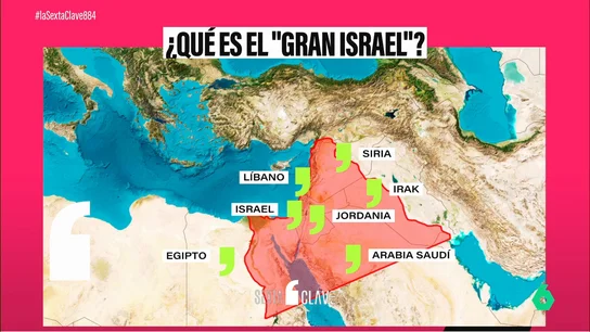 Así sería el 'Gran Israel' que plantean los radicales: Jordania, Líbano, Egipto, Arabia Saudí, Irak y Siria, en el punto de mira Así sería el 'Gran Israel' que plantean los radicales: Jordania, Líbano, Egipto, Arabia Saudí, Irak y Siria, en el punto de mira