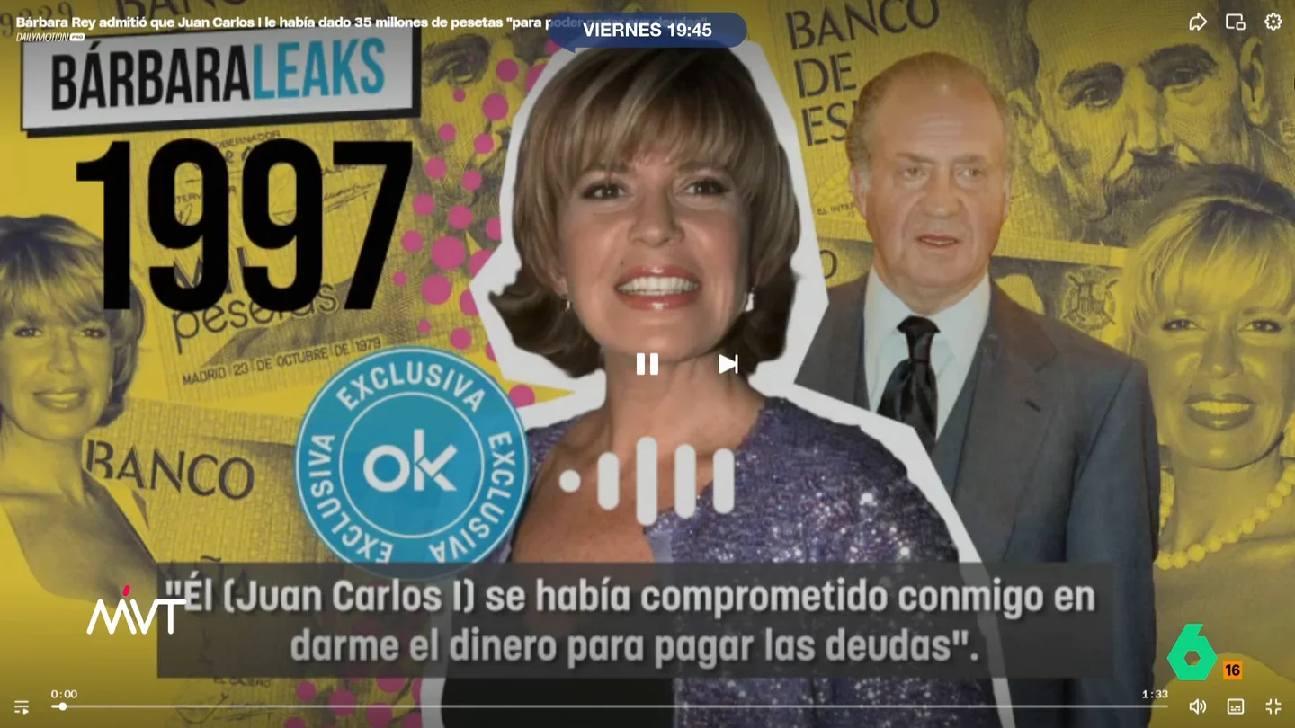 Bárbara Rey confiesa en un nuevo audio que recibió "35 millones de pesetas de Juan Carlos I" Bárbara Rey confiesa en un nuevo audio que recibió "35 millones de pesetas de Juan Carlos I"