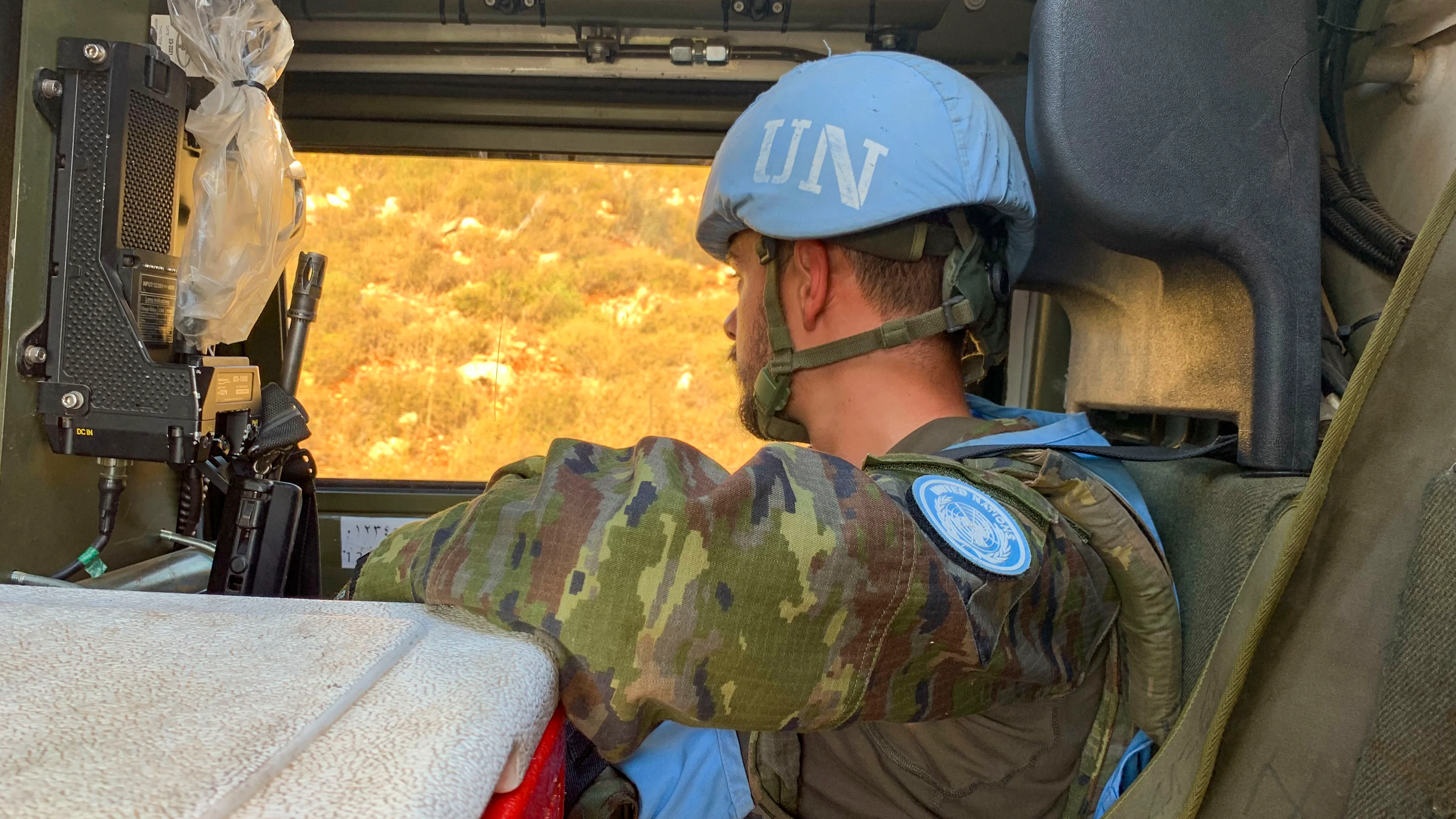 Un casco azul de la misión de paz de la ONU en el Líbano (FINUL). 