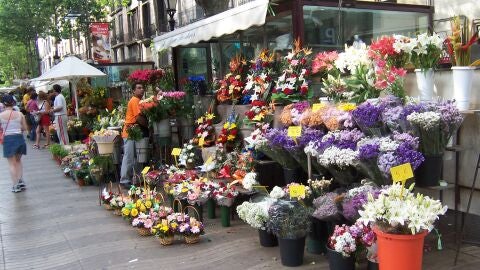 Floristería en Las Ramblas. Barcelona